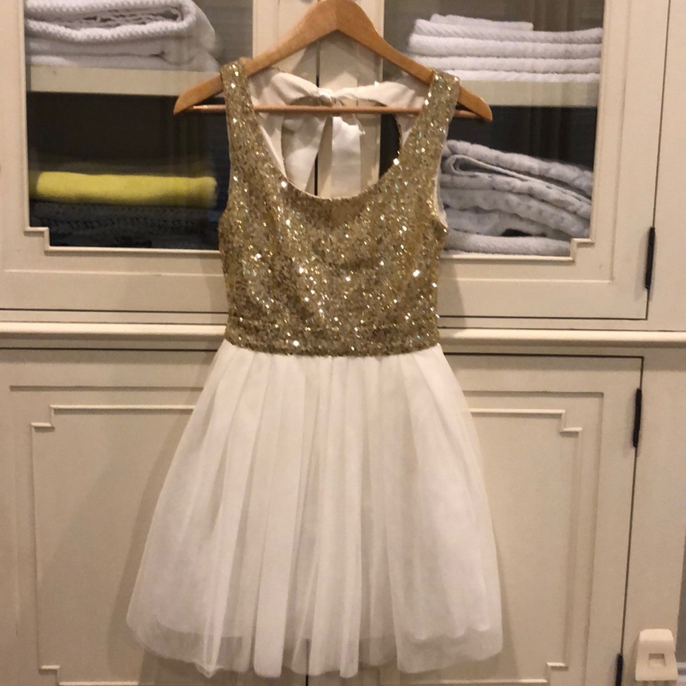 Gold Sequin Party Dress